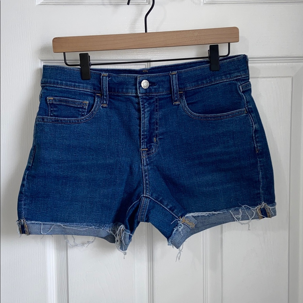 GAP mid rise 5” denim cut off cuffed shorts sz 8P
